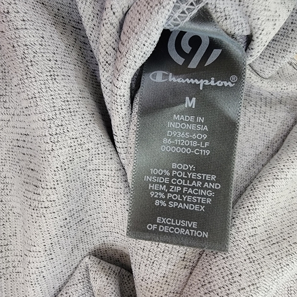Champion Gray Quarter-Zip Pullover Mens Size Medium - Picture 14 of 16